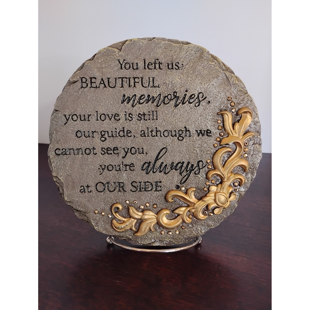 Carson Home Accents Memorial Stepping Stone Wall Plaque Gold Filigree 10 Inch